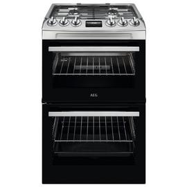 AEG CGX1130ACM 55cm Double Oven Gas Cooker - S/Steel