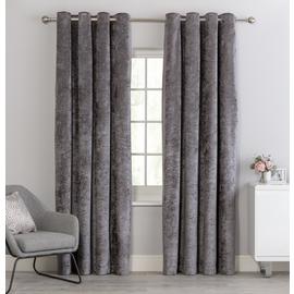 Argos Home Crushed Velvet Fully Lined Eyelet Curtains