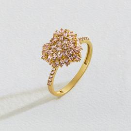 Revere 9ct Rose Gold Pink Cubic Zirconia Heart Ring