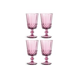 Habitat Plum Pressed Set of 4 Wine Glass