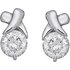 Diamonite 900 Grade Platinum Plated Silver CZ Kiss Earrings