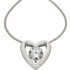 Revere Platinum Plated Silver Cubic Zirconia Heart Pendant