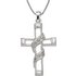 Revere Sterling Silver Cubic Zirconia Entwined Cross Pendant