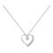 Revere Silver Diamond Accent Heart Pendant 18 Inch Necklace