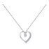 Revere Silver Diamond Accent Heart Pendant 18 Inch Necklace
