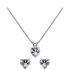Revere Sterling Silver CZ Heart Pendant and Earring Set