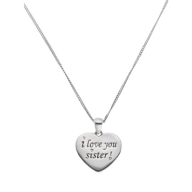 Buy Sterling Silver 'I Love You Sister' Pendant at Argos.co.uk Your