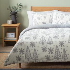Argos Home Christmas Tufted Trees & Stars Fleece Bedding Set