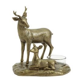 Argos Home Doe & Fawn Tealight Holder - Gold