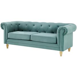 Habitat Clarendon Chesterfield Velvet 3 Seater Sofa - Teal
