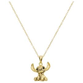 Disney Gold Plated Silver Lilo and Stitch Pendant Necklace