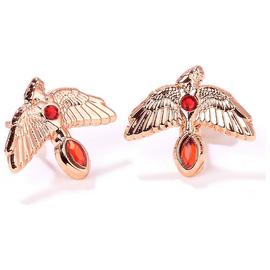 Harry Potter Rose Gold Plated Enamelled Fawkes Stud Earrings