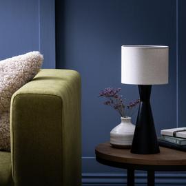 Habitat 35cm Black Wood Table Lamp