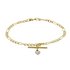Revere 9ct Gold Figaro Heart T-Bar Bracelet