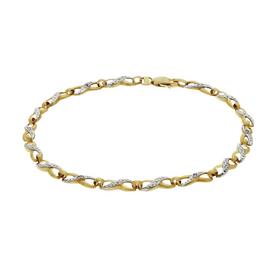 Revere 9ct Yellow Gold Diamond Accent Twist Bracelet