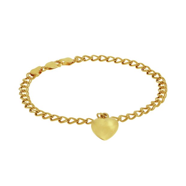 Buy Revere 9ct Gold Plated Sterling Silver Heart Charm Bracelet
