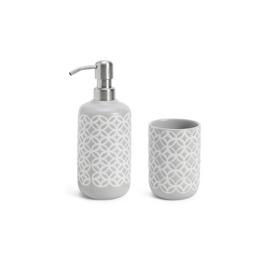 Habitat 2 Ceramic Tile Bathroom Accessory Set - Grey