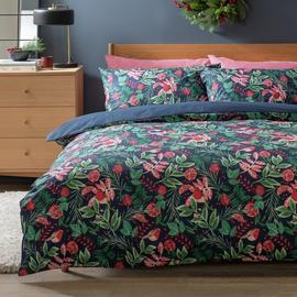 Argos Home Christmas Leafy Robin Bedding Set