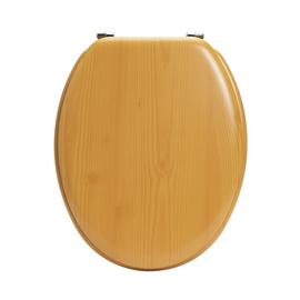 Argos Home Pine Effect Toilet Seat- Natural