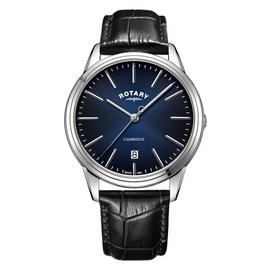 Rotary Men's Black Leather Strap Watch