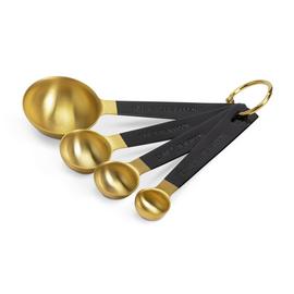 Habitat Set of 4 Measuring Spoons - Black and Gold