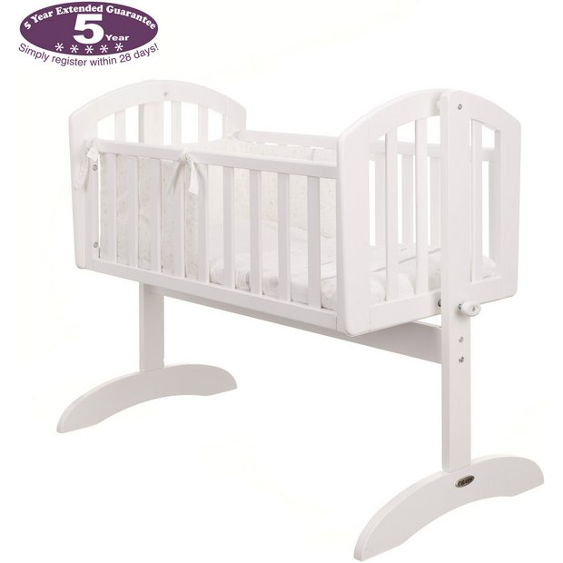 Buy Obaby Sophie Swinging Crib, White Bedding & Mattress White at