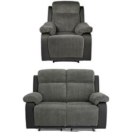 Argos Home Bradley Chair & 2 Seater Recliner Sofa - Charcoal