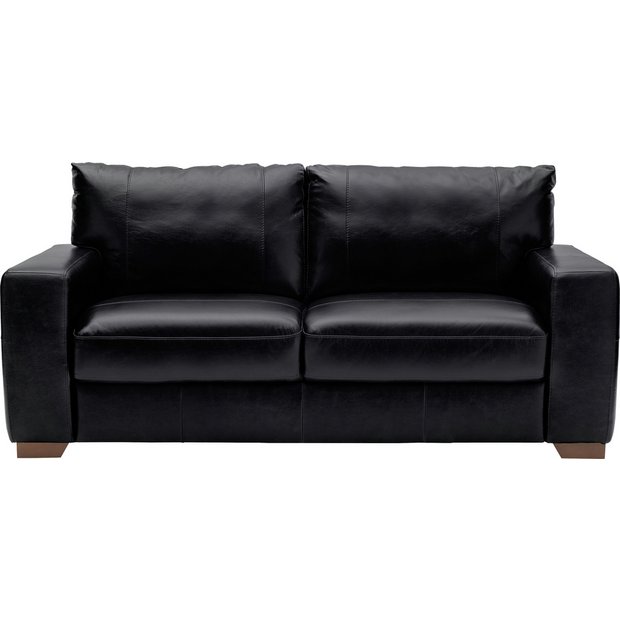 Buy Heart of House Eton 3 Seater Leather Sofa Black at Argos.co.uk