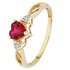 Revere 9ct Gold Created Ruby and Diamond Accent Heart Ring