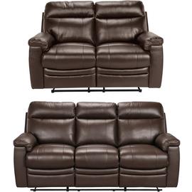Argos Home Paolo 2 & 3 Seater Manual Recliner Sofas - Brown
