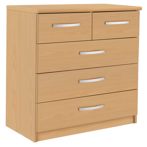 Buy Collection New Hallingford 3+2 Drawer Chest Beech Effect at Argos