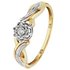 Revere 9ct Gold Diamond Accent Solitaire Fancy Twist Ring