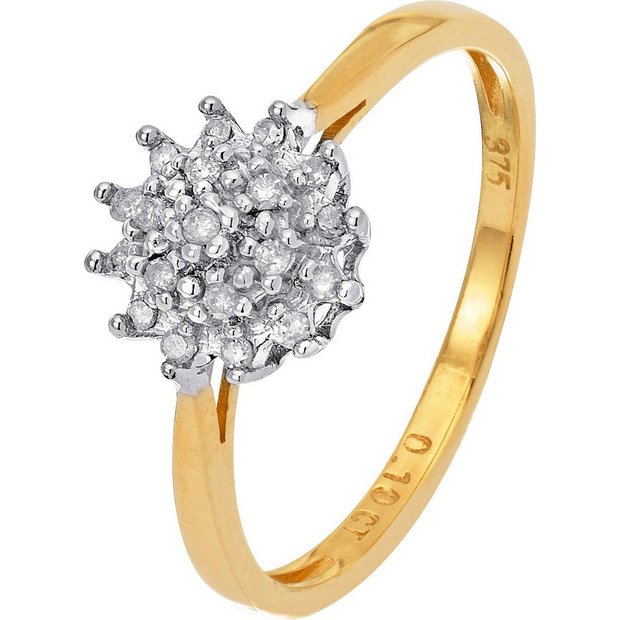Buy 9ct Gold Diamond Accent Cluster Ring at Argos.co.uk Your Online Shop for Dress rings