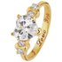 Moon & Back 9ct Gold Plated Silver CZ 'I Love You' Ring