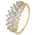 Revere 9ct Yellow Gold CZ Elongated Cluster Ring