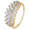 Revere 9ct Yellow Gold CZ Elongated Cluster Ring