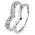 Revere Silver and Cubic Zirconia Wishbone Ring - Set of 2