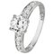 Revere 9ct White Gold CZ Solitaire Shoulder Accent Ring