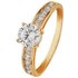 Revere 9ct yellow Gold Solitaire CZ Shoulder Ring
