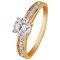 Revere 9ct yellow Gold Solitaire CZ Shoulder Ring
