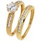 Revere 9ct Yellow Gold 2 Piece CZ Bridal Ring Set