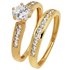 Revere 9ct Yellow Gold 2 Piece CZ Bridal Ring Set