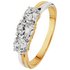 Revere 9ct Yellow Gold Cubic Zirconia Trilogy Ring