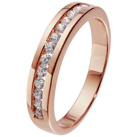 Revere 18ct Rose Gold Plated Silver CZ Eternity Ring
