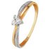 Revere 9ct Yellow Gold Cubic Zirconia Heart Crossover Ring