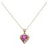 Revere 9ct Gold Created Ruby & Diamond Accent Heart Pendant