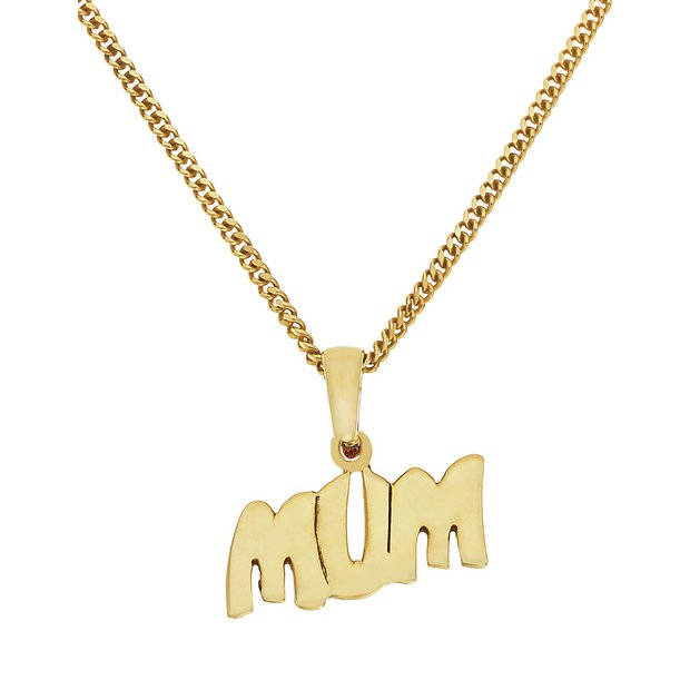 Buy 18ct Gold Plated Sterling Silver 'Mum' Pendant at Argos.co.uk
