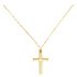 Revere 9ct Gold Double Sided Cross Pendant 16 Inch Necklace