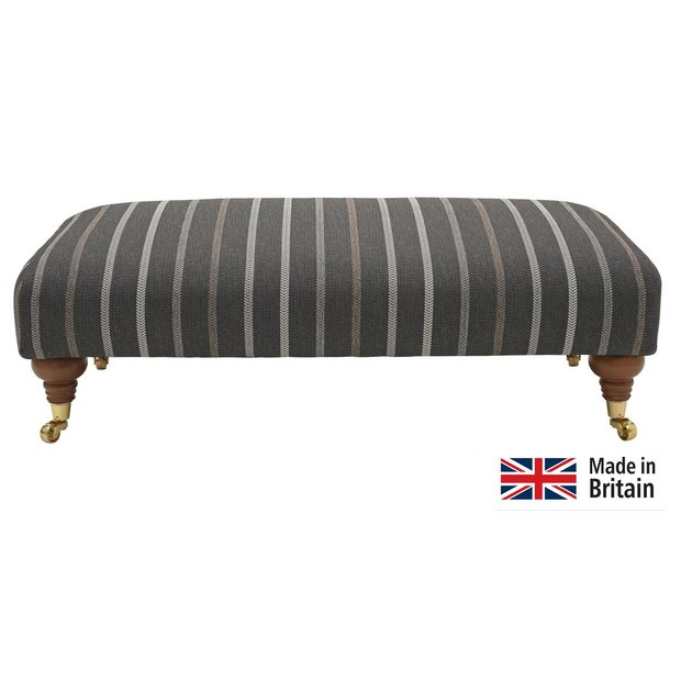 Buy Heart of House Sherbourne Large Striped Footstool Charcoal at