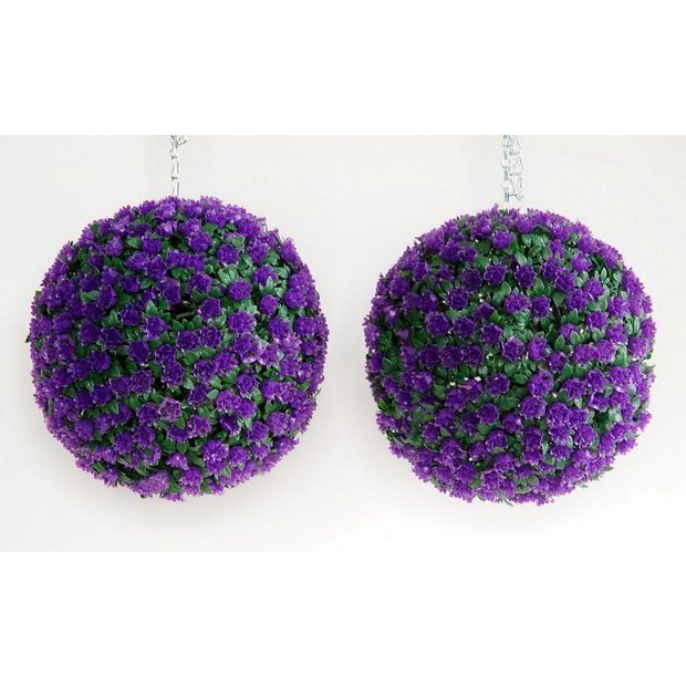 Buy Artificial Purple Rose Topiary Grass Balls Pack of 2 at Argos.co.uk Your Online Shop for